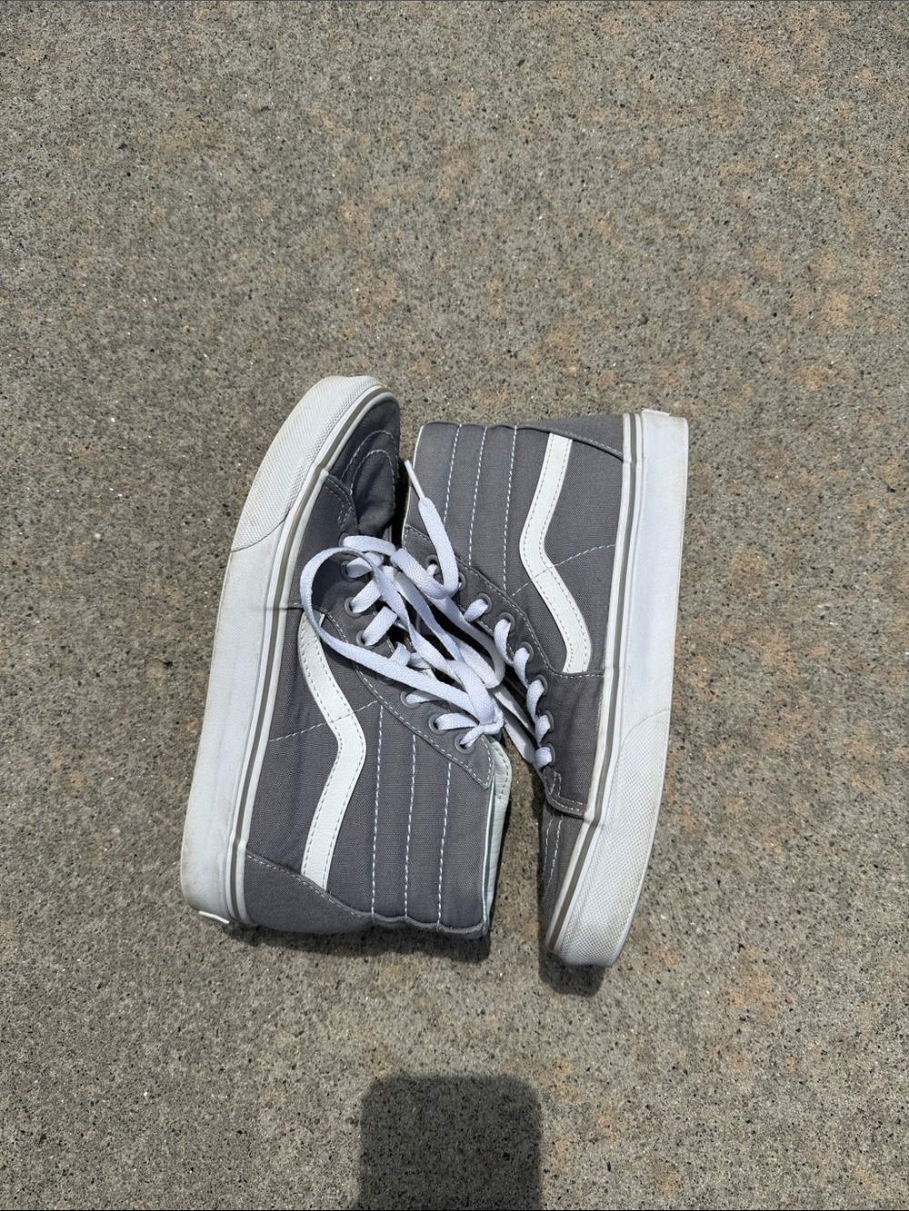 Vans Gray High-Top Sneakers with White Stripe